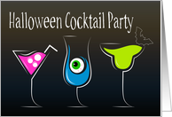 Halloween Cocktail Party Invitation with Frightful Cocktails card