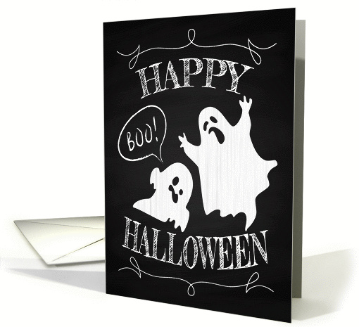 Vintage Chalkboard Halloween with Ghosts card (1437206)