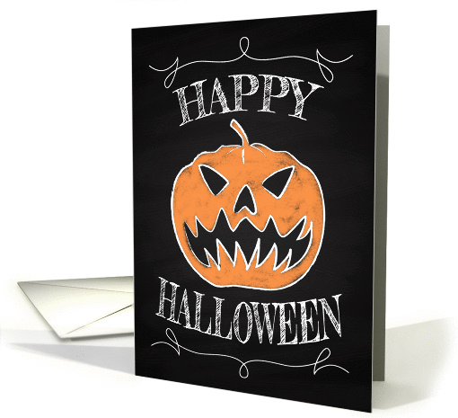 Retro Pumpkin Chalkboard Halloween card (1437208)