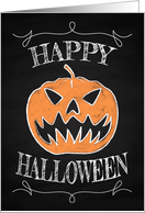 Retro Pumpkin Chalkboard Halloween card