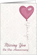 Missing You Anniversary for Incarcerated Spouse card