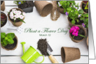 Gardening Tools and Plants for Flower Day March 12 card