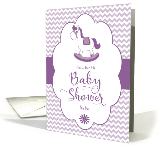 New Year Baby Shower Invitation with Rocking Horse card (1457268)