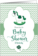 St. Patricks Day Baby Shower Invitation with Rocking Horse card