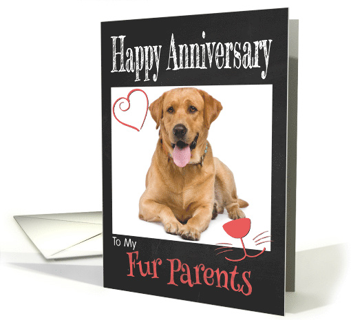Retro Happy Anniversary to Fur Parents from Pet card (1460614)
