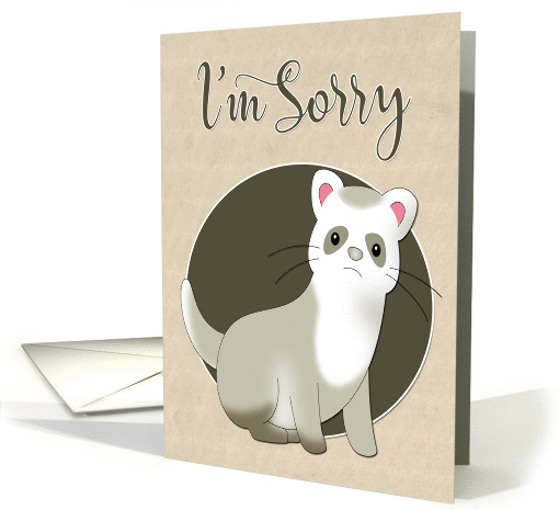 Cute Sad Ferret for Apology card (1460620)