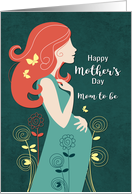 Silhouette Mom to Be with Butterflies for Mother’s Day card