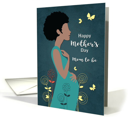 Silhouette African American Mom to Be for Mothers Day card (1464606)