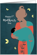 Happy 1st Mother’s Day with African American Mother and Baby card
