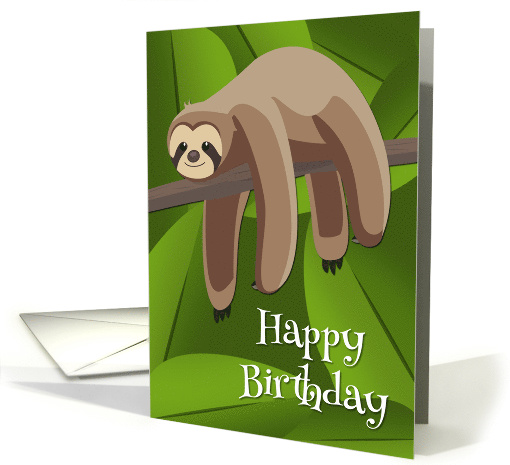 Lazy Sloth in the Jungle for Birthday card (1471442)