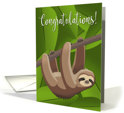 Sloth Hanging from a Tree for Congratulations card (1477196)