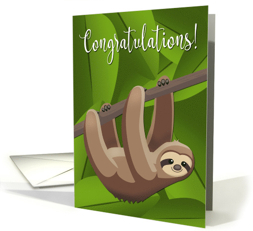 Sloth Hanging from a Tree for Congratulations card (1477196)