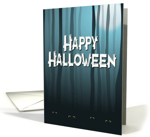 Scary Forest with eyes and moon for Halloween card (1500032)
