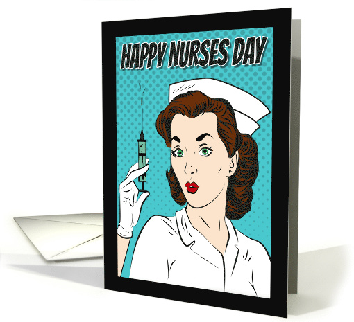Happy Nurses Day with Retro Comic Nurse, May 6th card (1507480)