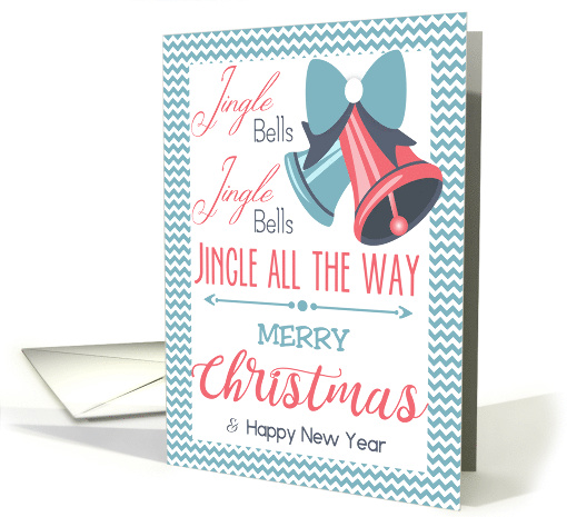 Red Blue Jingle Bells Typography Christmas card (1532428)