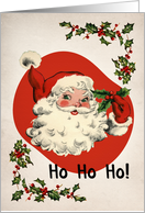 Vintage Santa with Holly for Christmas card