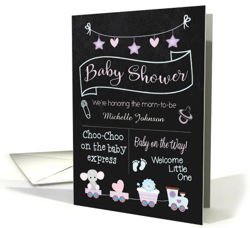 Baby Shower Chalkboard Invitation with Custom Name card (1603914)