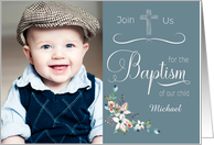 Child Baptism Custom Photo and Name Invitation card