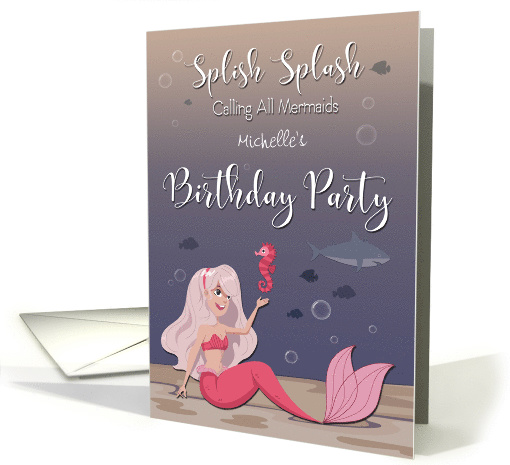 Custom Name Mermaid Birthday Party Invite card (1605318)