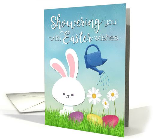 Showering Easter Wishes with Bunny and Eggs card (1605480)