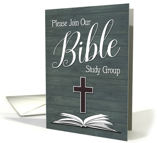 Bible Study Group Invitation with Book and Cross card (1605926)