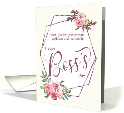 Elegant Floral and Frame for Bosss Day card (1607226)