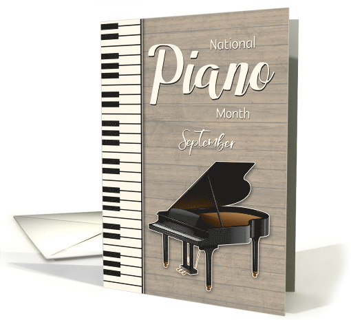 National Piano Month with Keys and Piano card (1608552)