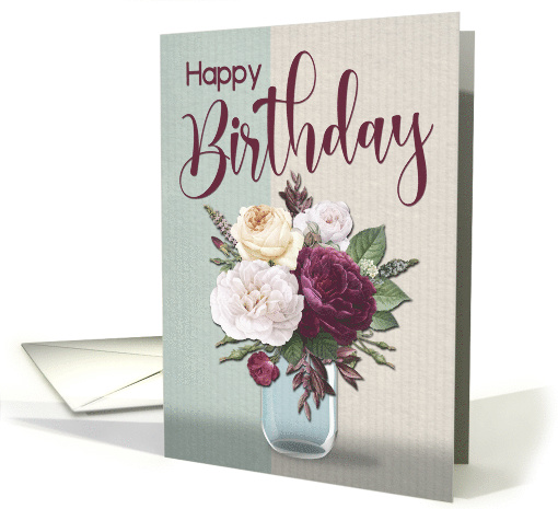 Happy Birthday with Flowers in Jar during Coronavirus card ...
