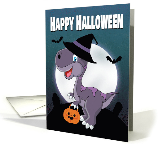 Dinosaur Trick or Treating for Halloween card (1617340)