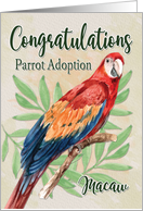 Congratulations on Macaw Parrot Adoption card