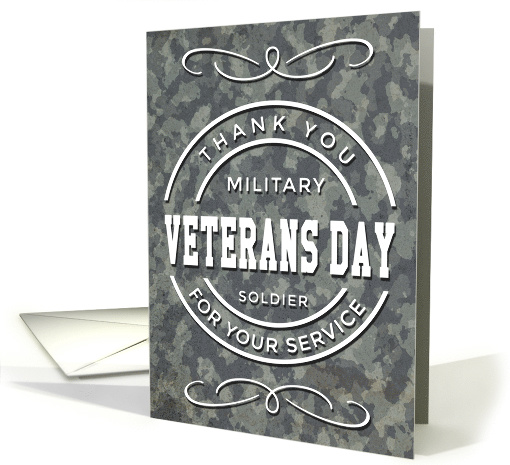 Camouflage Veterans Day Thank You card (1618286)
