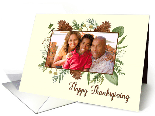 Custom Image for Thanksgiving with Pine Cones in Landscape card