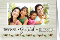 Custom Image Grateful Blessed Thankful for Thanksgiving card