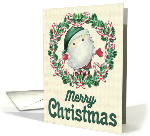 Festive Gnome with Wreath for Christmas card (1632026)