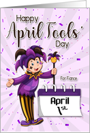 Jester with April 1st Calendar for Fiance April Fools Day card