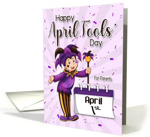 Jester with April 1st Calendar for Parents April Fools Day card