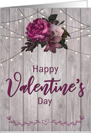 Roses and Wood Background for Valentines Day card