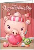 Pig Holding Heart...