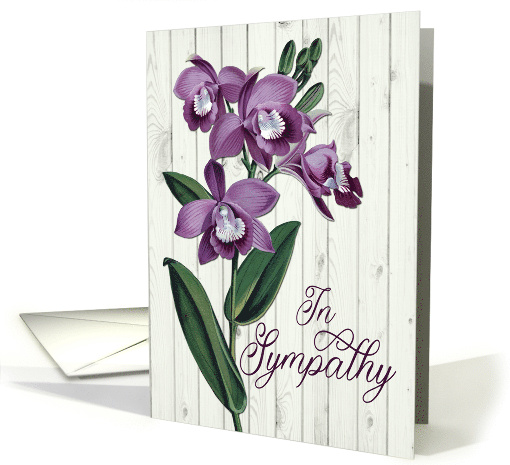 Purple Lilies with Wood Background for Sympathy card (1665444)