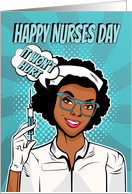 African American Nurse Giving a Shot for Nurses Day card