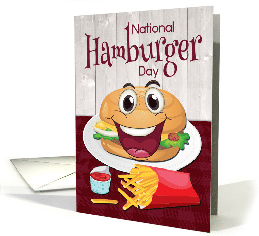 National Hamburger Day on May 28th with Smiling Hamburger... (1672834)