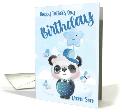 Happy Fathers Day Birthday from Son with Cute Panda card (1674030)