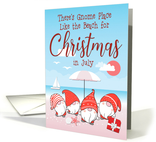 Happy Christmas in July with Festive Gnomes and Beach card (1689484)