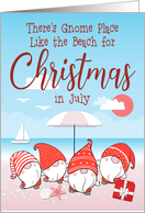 Happy Christmas in July with Festive Gnomes and Beach card