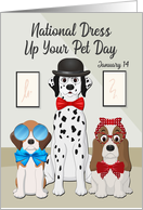 National Dress Up Your Pet Day on January 4th with Cute Dogs card