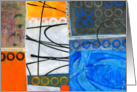 Colorful Abstract Collage, Any Occasion Blank Note, patterns, Elements card