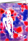 Thank You, For Kids, Cute Smiling Ballerina, watercolor flowers card