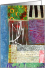 Colorful Abstract Collage, Any Occasion Blank Note, Carnival card