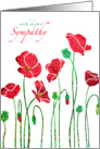 With Deepest Sympathy, death by suicide, Elegant Red Poppy Floral, card