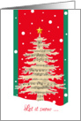 Let It Snow, From Afar, Stylized Christmas Tree with Star in the Snow card